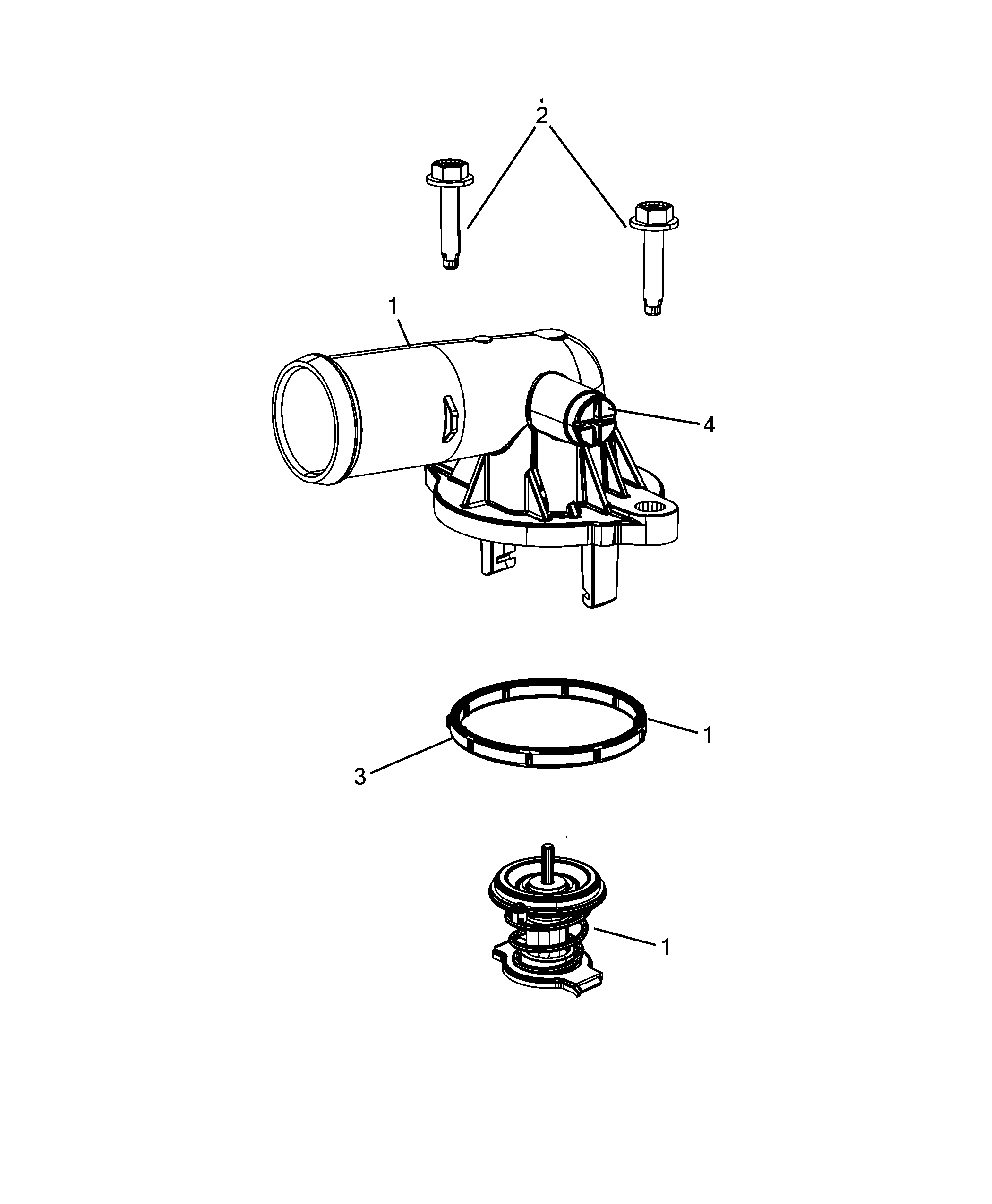 10402-020 THERMOSTAT AND WATER PIPES