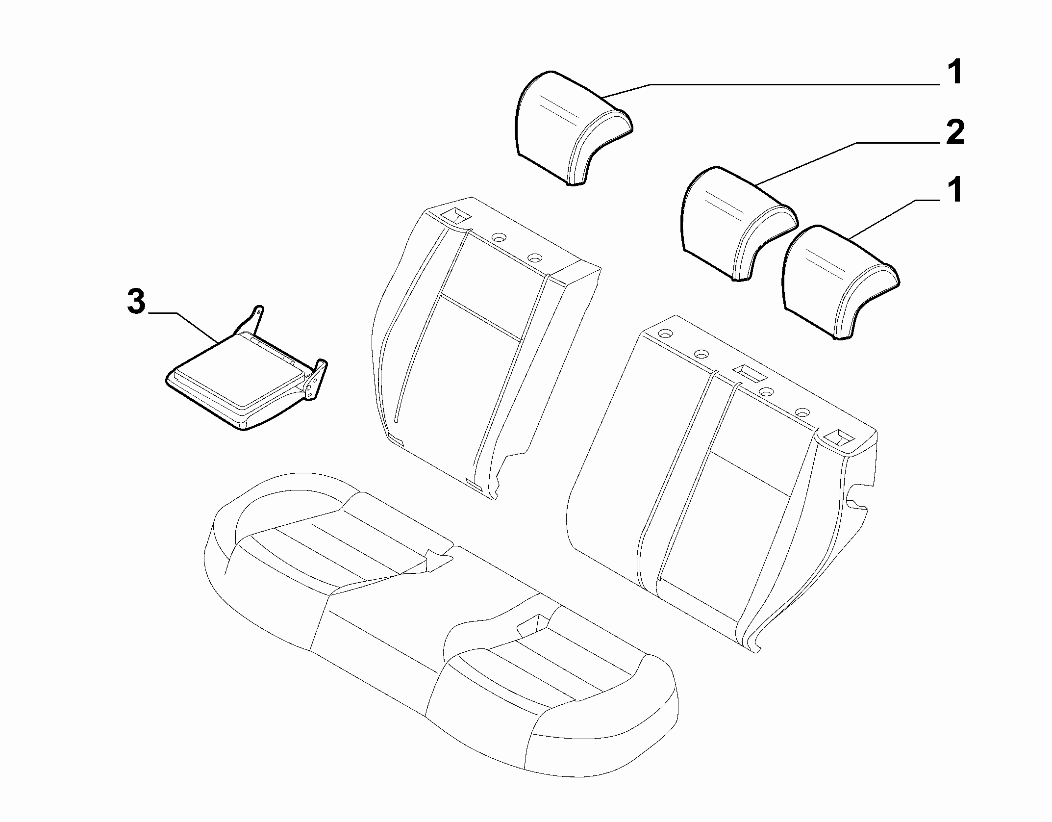 70615-020 REAR SEAT HEAD REST