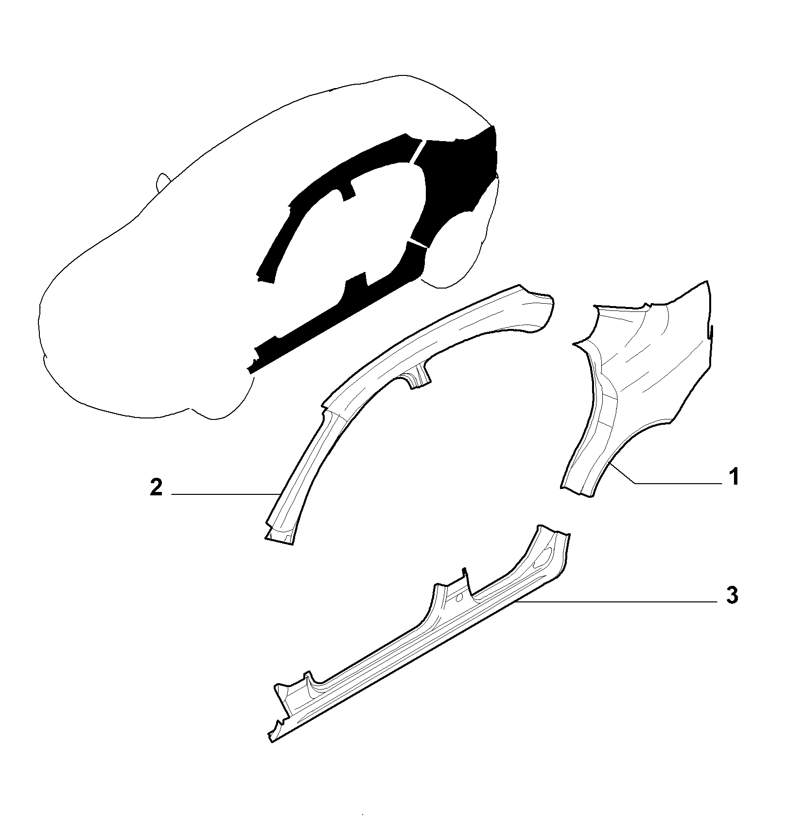 70019-020 REAR AND FRONT BEVELED SIDE FRAME