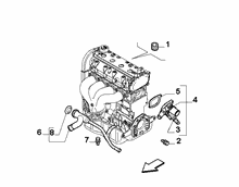 10402-020 THERMOSTAT AND WATER PIPES