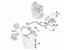 10402-020 THERMOSTAT AND WATER PIPES