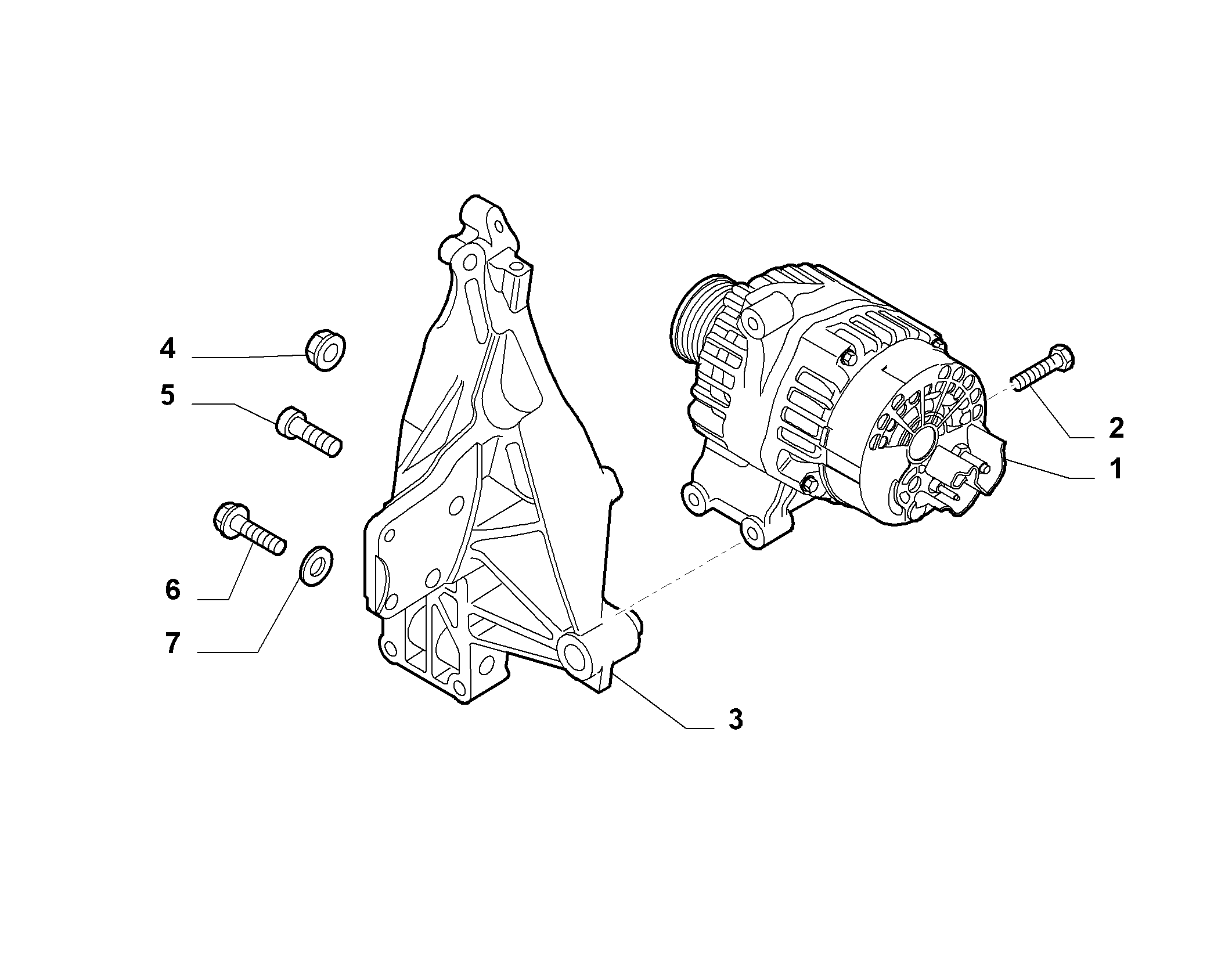 55301-010 ALTERNATOR AND MOUNTING