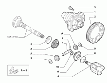 21220-020 CROWN WHEEL AND HALF CRANKSHAFT
