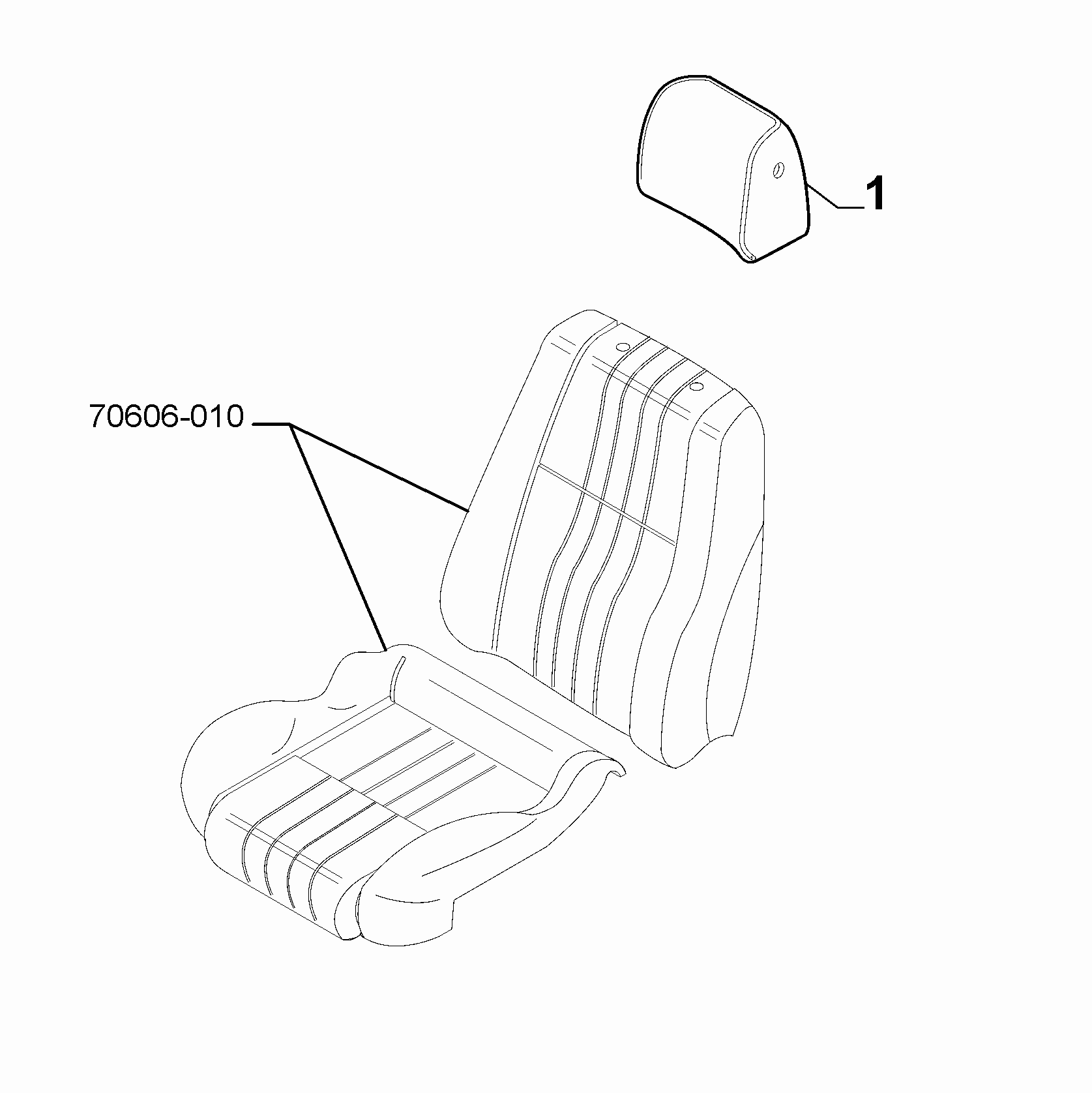 70606-020 FRONT SEAT HEAD REST