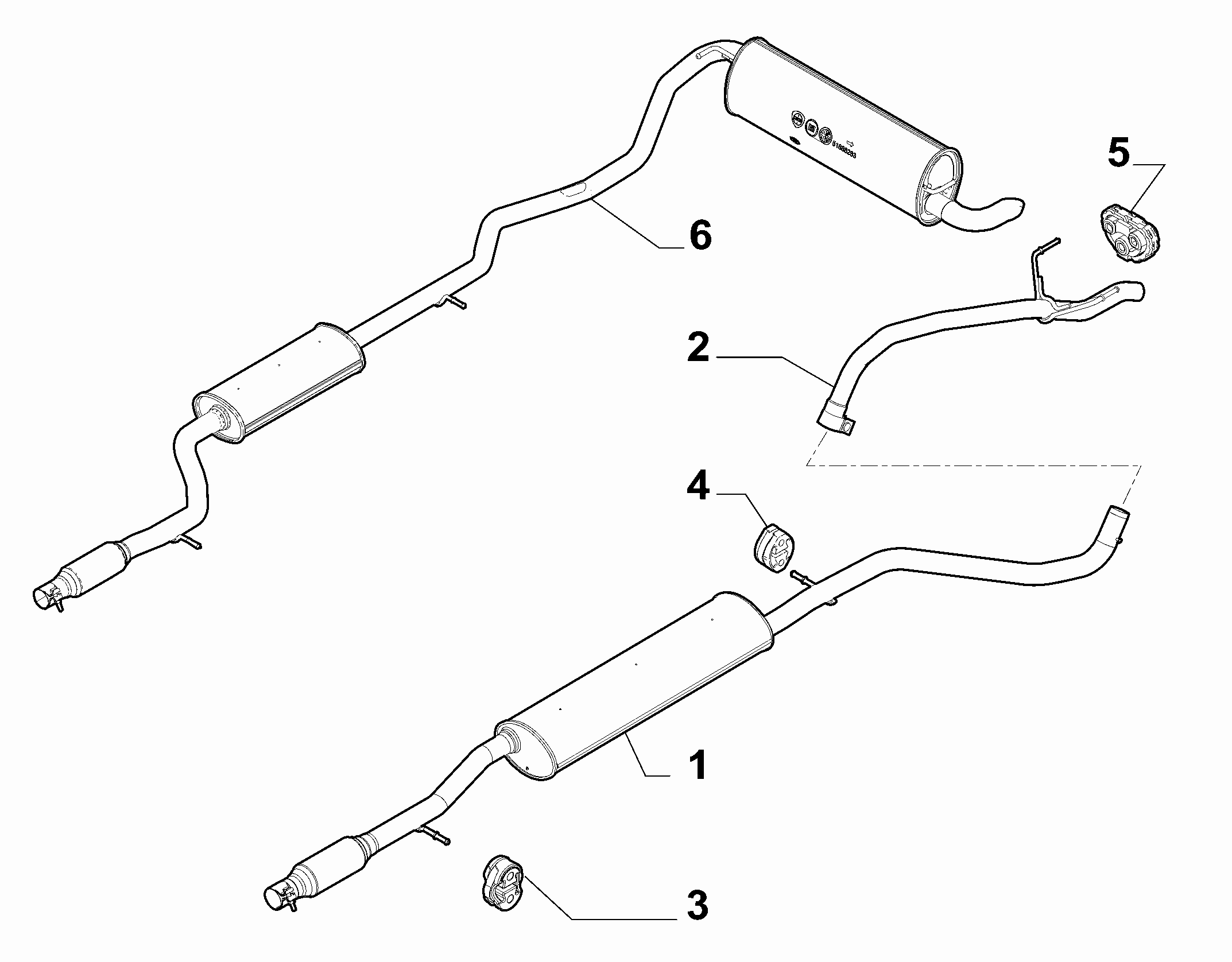 10258-030 REAR AND CENTRAL PIPES
