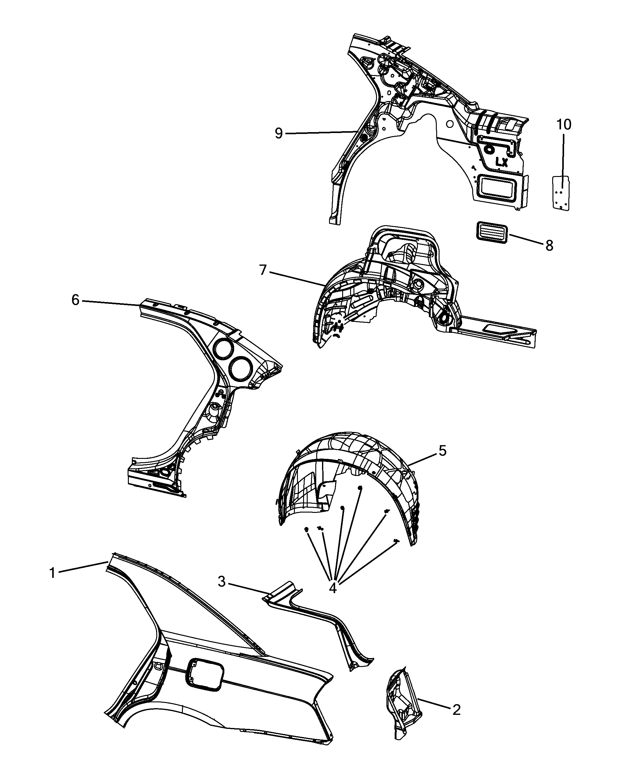 70019-020 REAR AND FRONT BEVELED SIDE FRAME