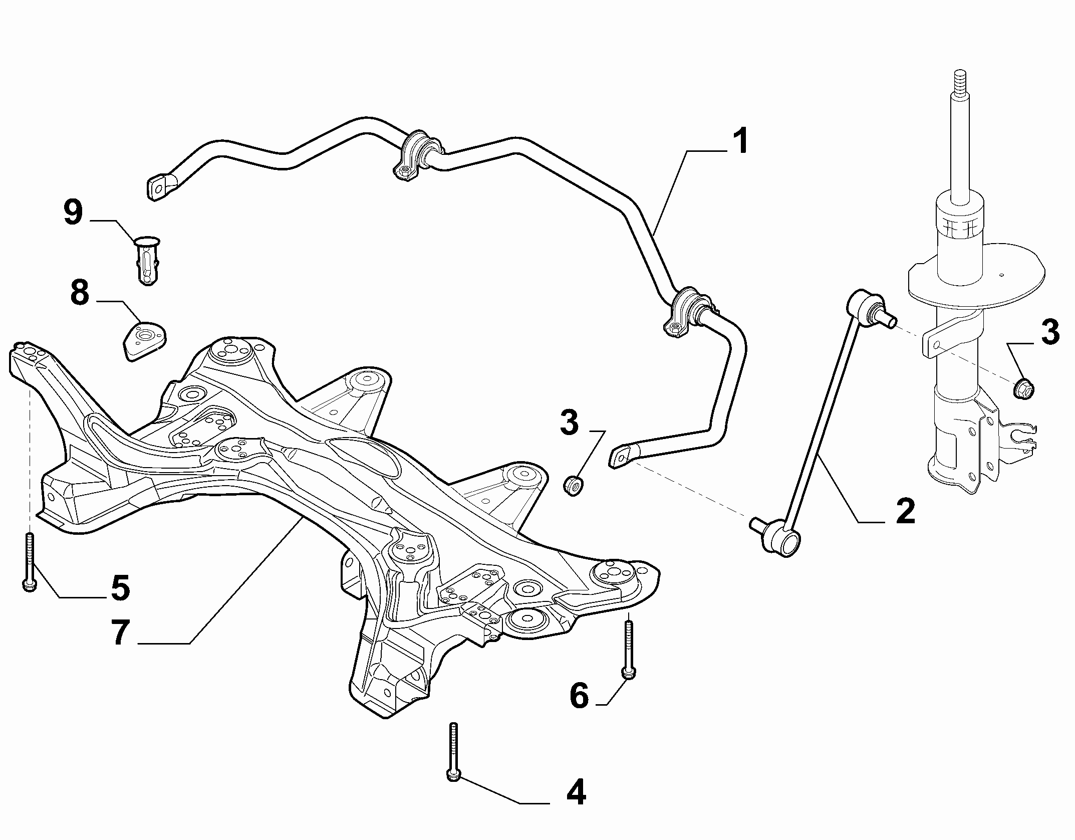 44301-030 CROSS ARM AND TORSION BAR