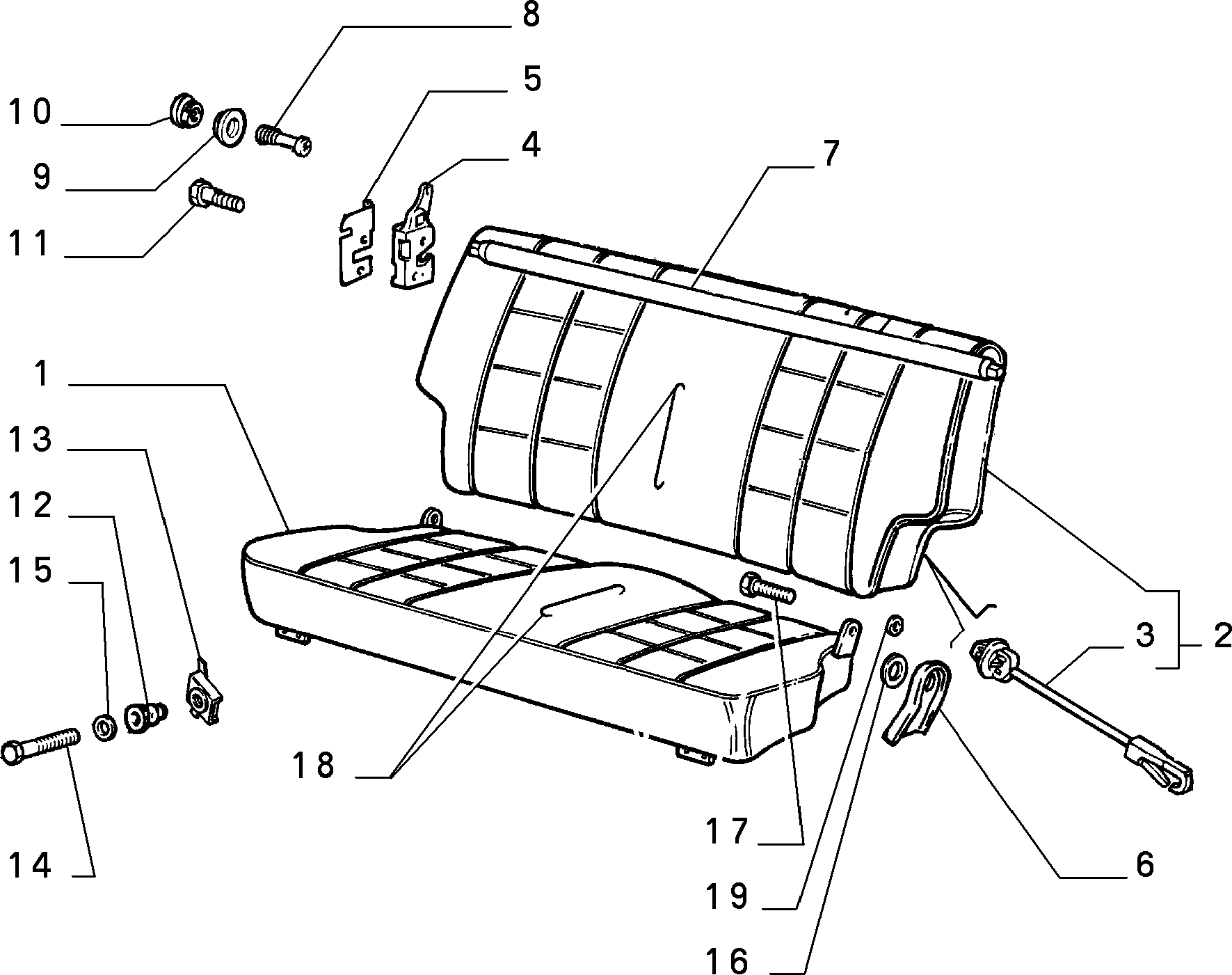 70613/00 REAR SEAT 