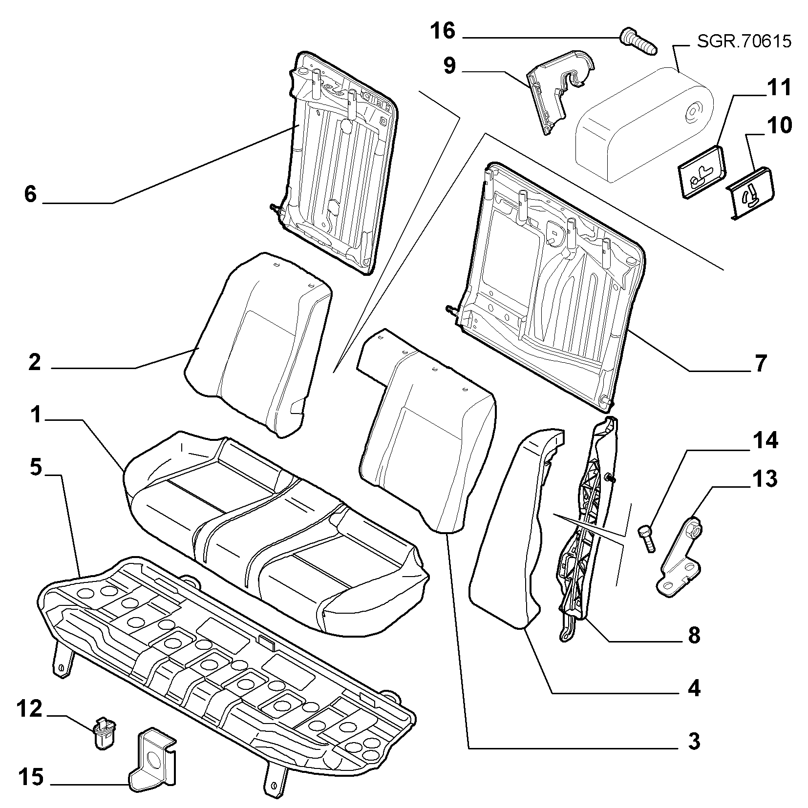 70613/05 REAR SEAT