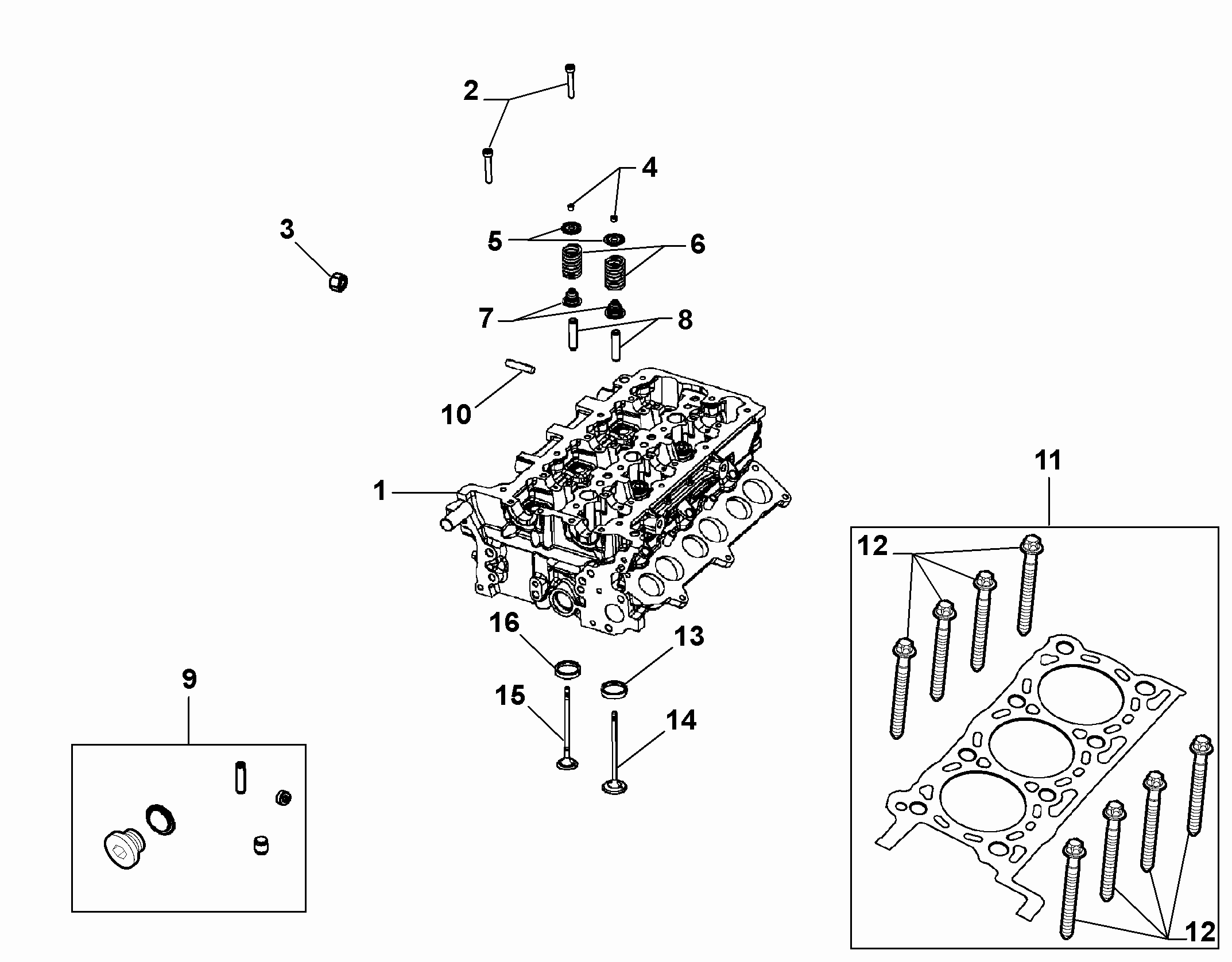 10101-020 CYLINDER HEAD AND GASKETS