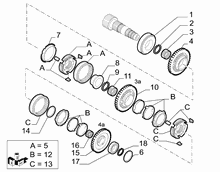 21215-031 UPPER SECONDARY SHAFT AND GEAR LEAD
