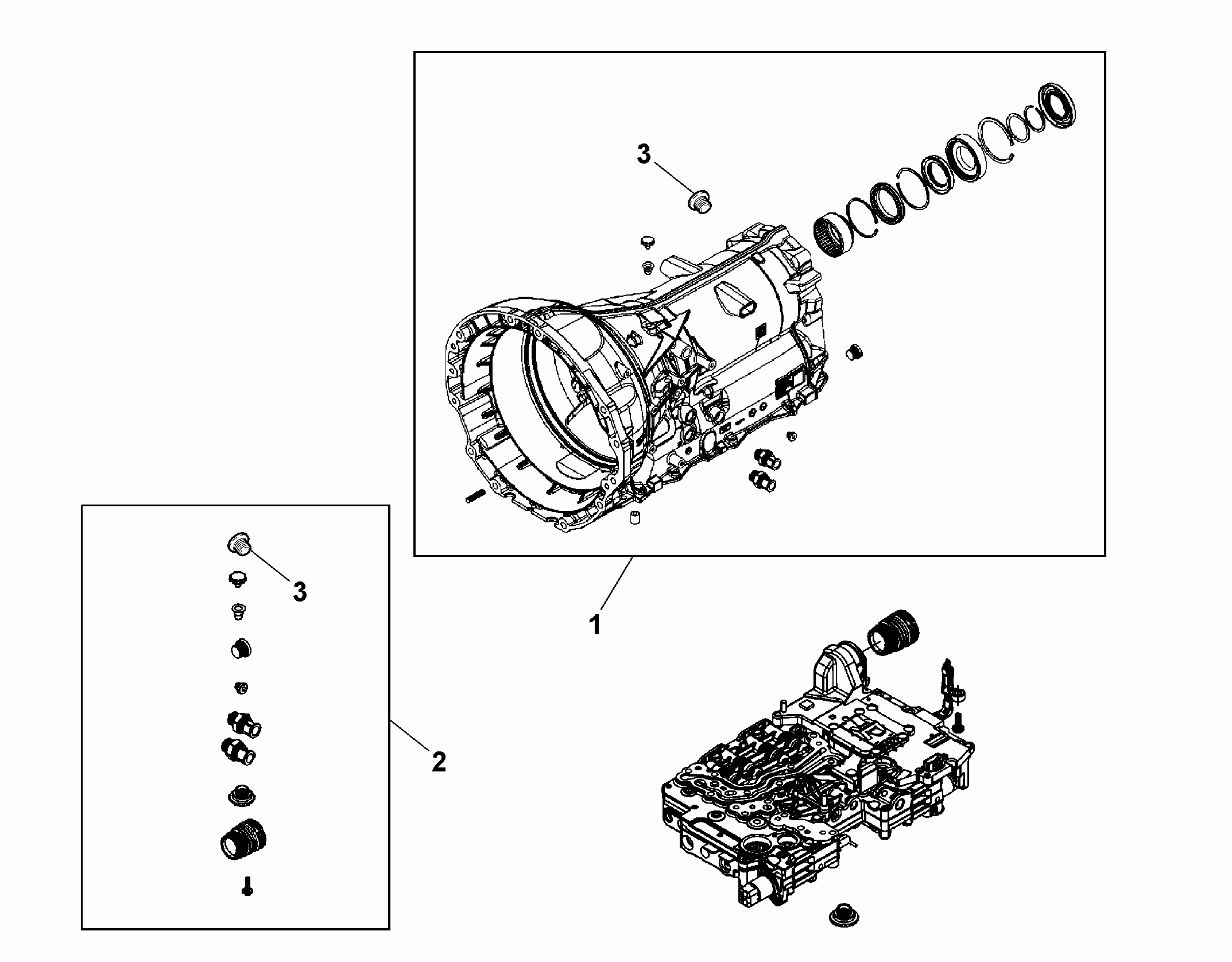 21201-030 AUTOMATIC TRANSMISSION CASE AND COVERS