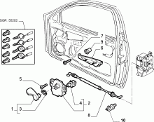 70131/00 ЗАМКИ И УПОРЫ ПЕРЕДНИХ БОКОВЫХ ДВЕРЕЙ 