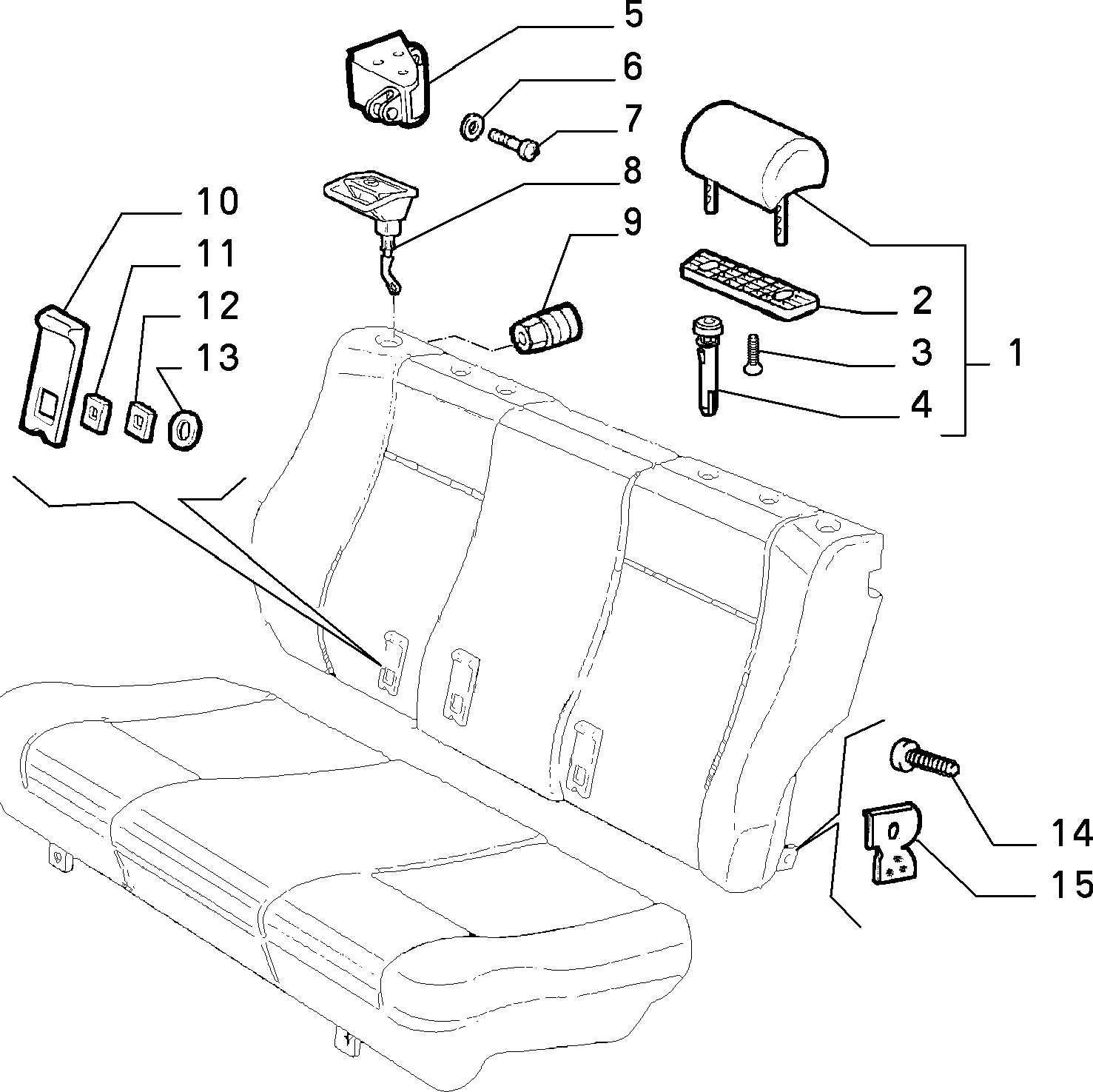 70613/00 REAR SEAT 