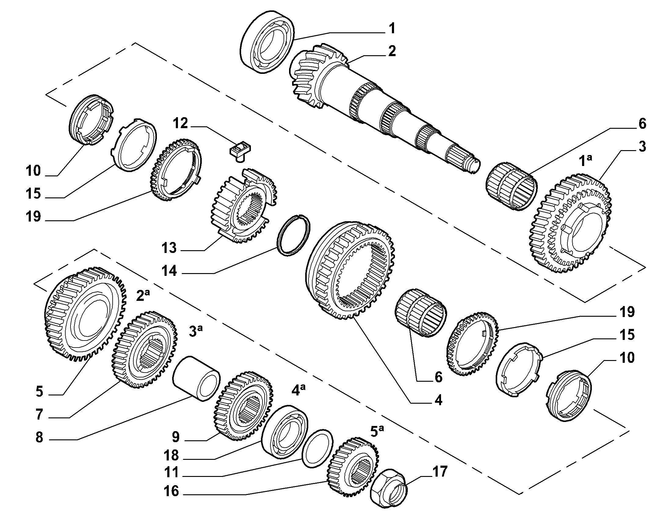21215-030 SECONDARY SHAFT AND GEAR LEAD