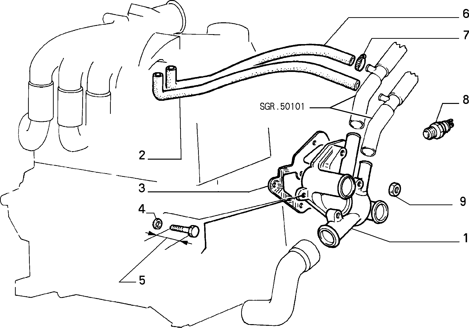 10402/01 ВОДЯНОЙ НАСОС И ТРУБОПРОВОДЫ