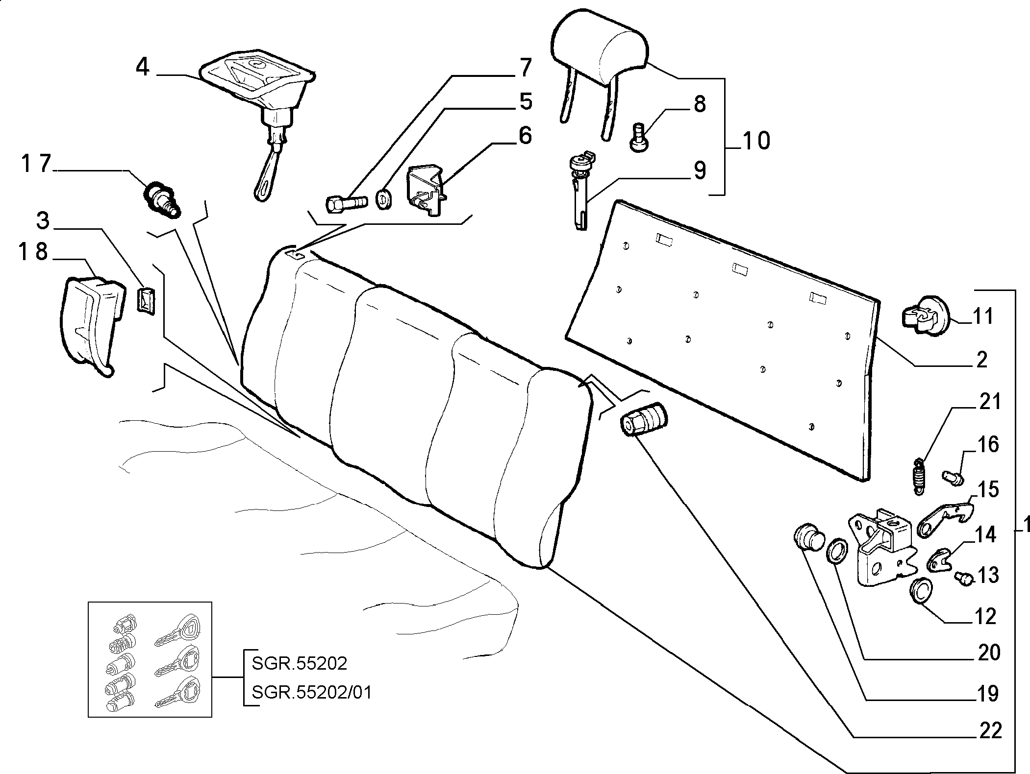 70613/00 REAR SEAT