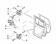 70136-020 REAR DOOR HINGES AND TIE RODS