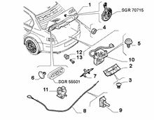 70160-020 BOOT LID LOCK