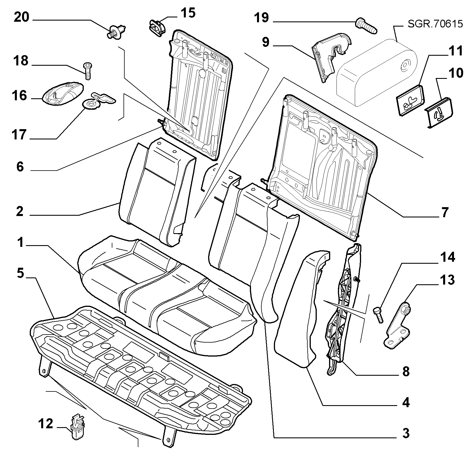 70613/06 REAR SEAT