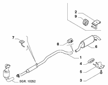 10258-030 REAR AND CENTRAL PIPES