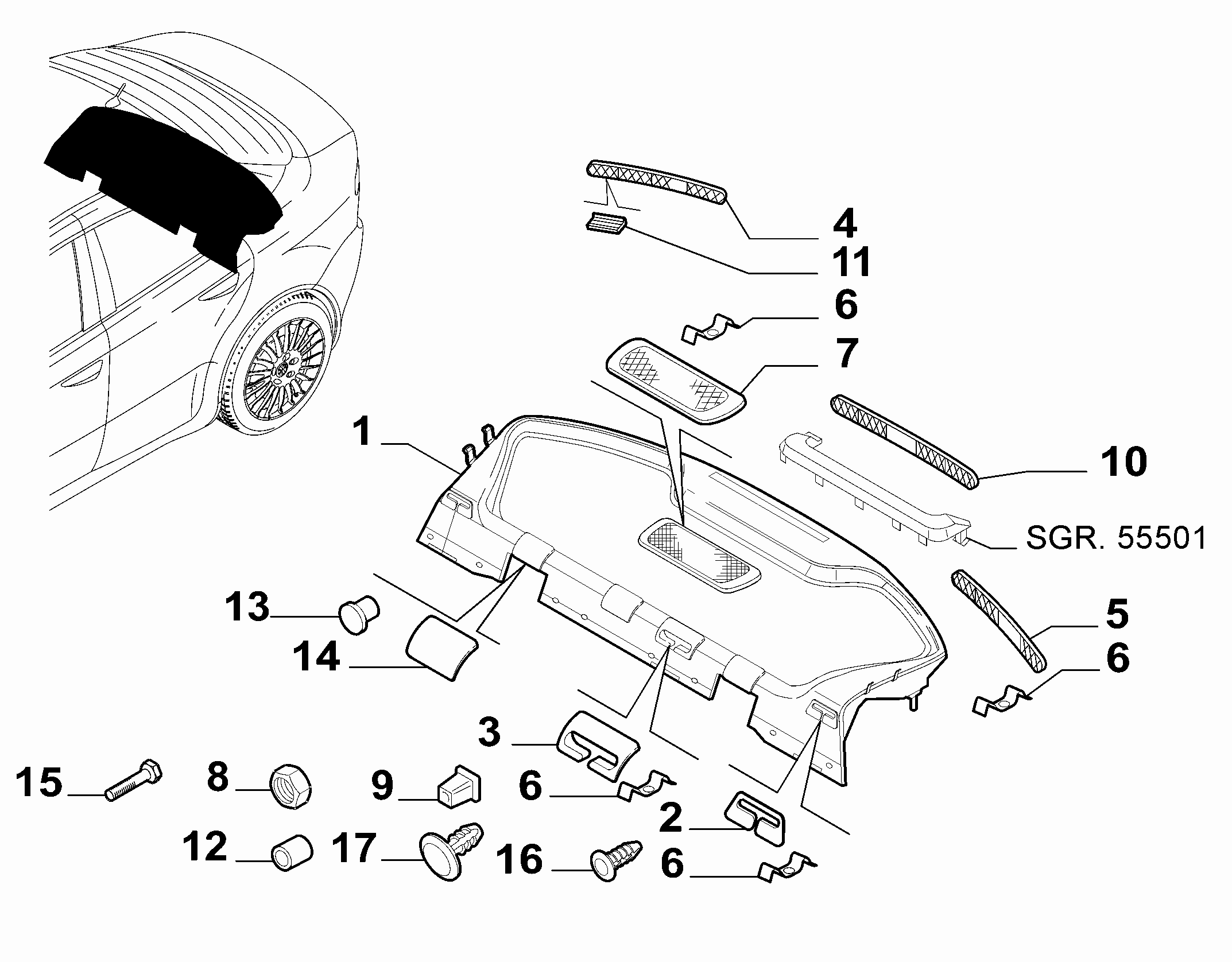 70523-070 PARCEL SHELF