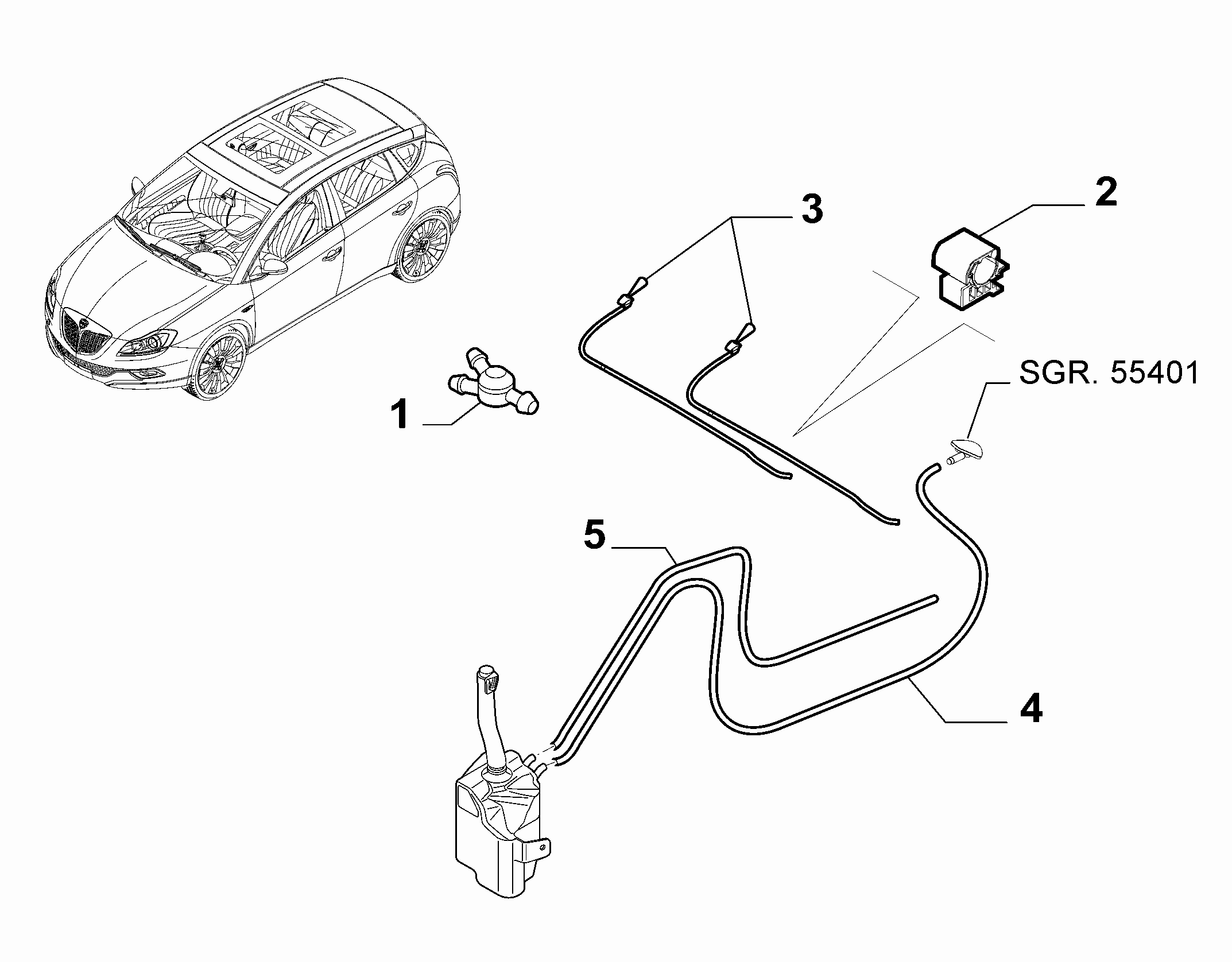 55514-040 FRONT AND REAR WIPER TUBING