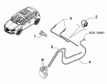 55514-040 FRONT AND REAR WIPER TUBING