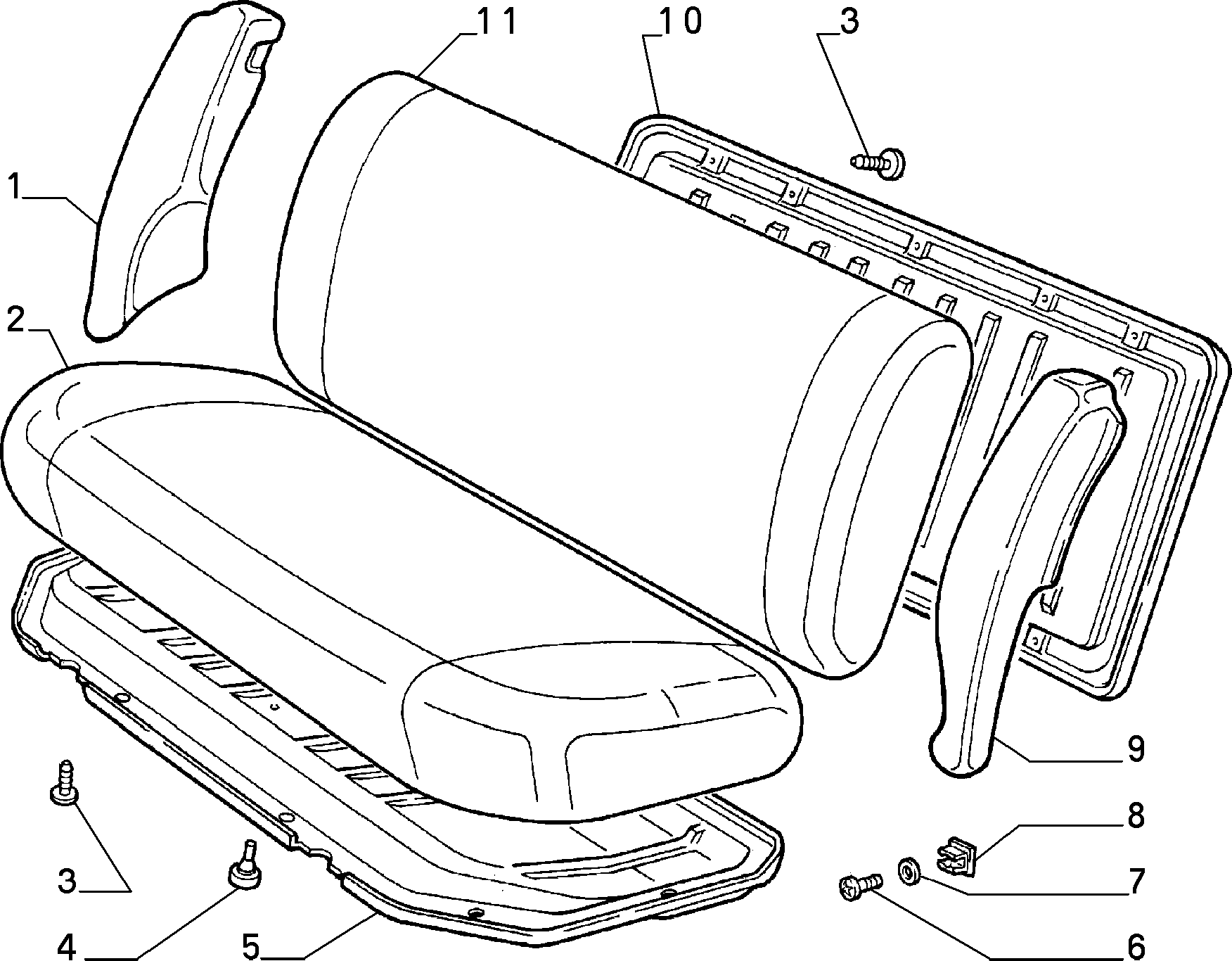 70613/00 REAR SEAT 