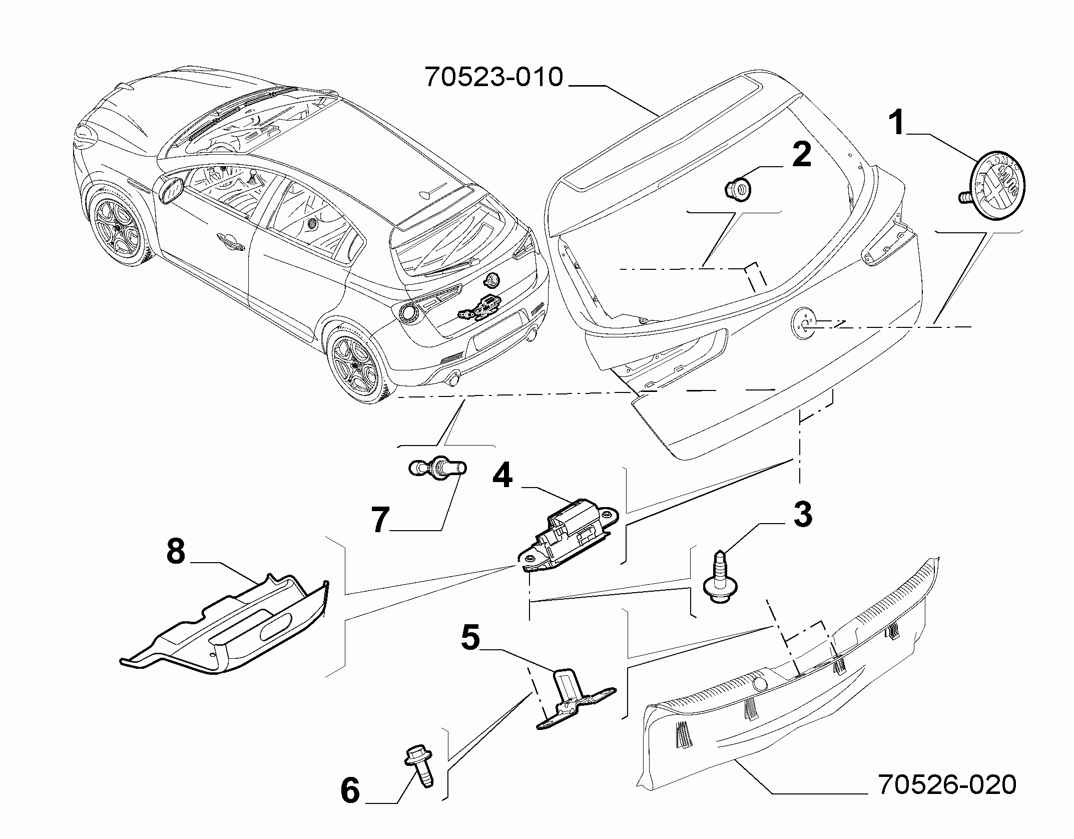 70148-020 BONNET LOCK