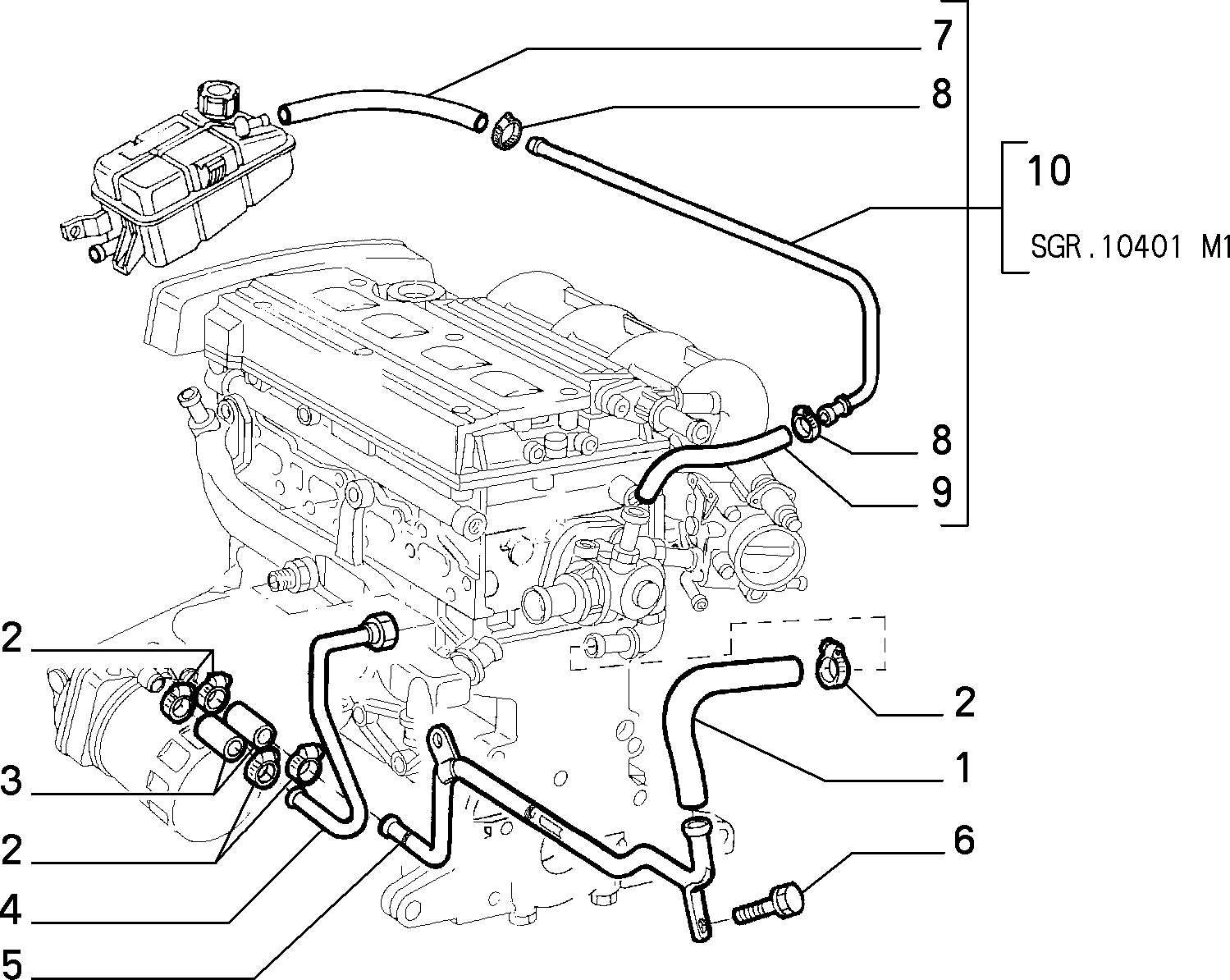 10402/05 ВОДЯНОЙ НАСОС И ТРУБОПРОВОДЫ