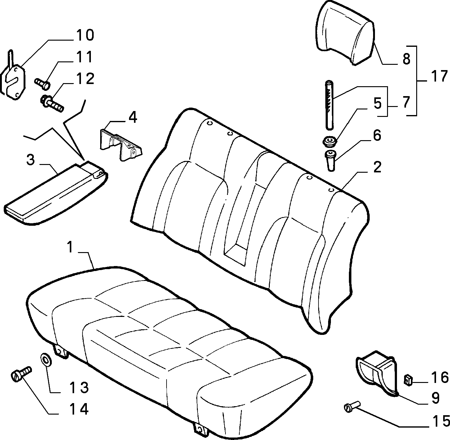 70613/00 REAR SEAT 