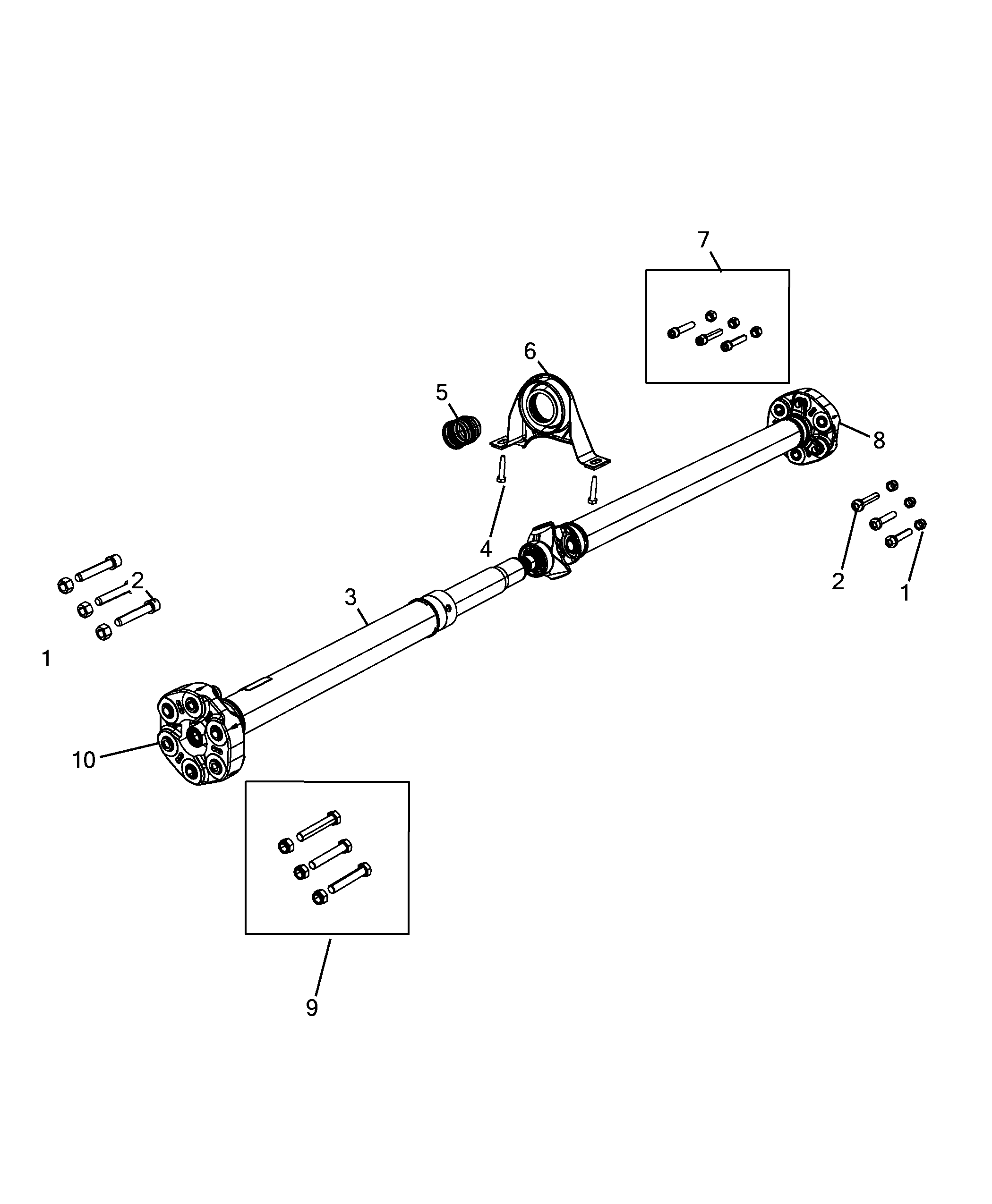 24301-010 FRONT OR REAR DIFFERENTIAL 4X4 PROPELLER SHAFT