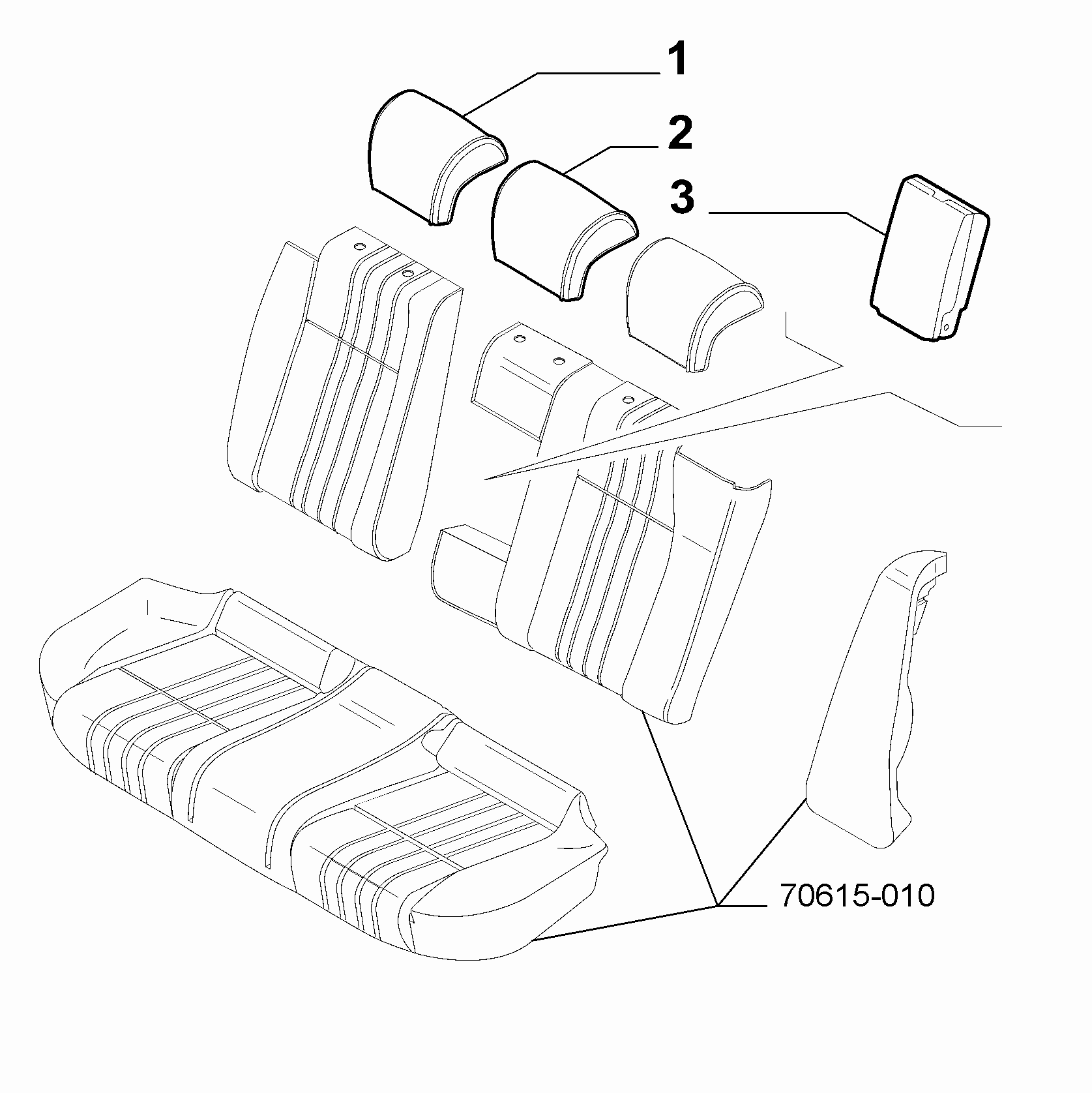 70615-020 REAR SEAT HEAD REST