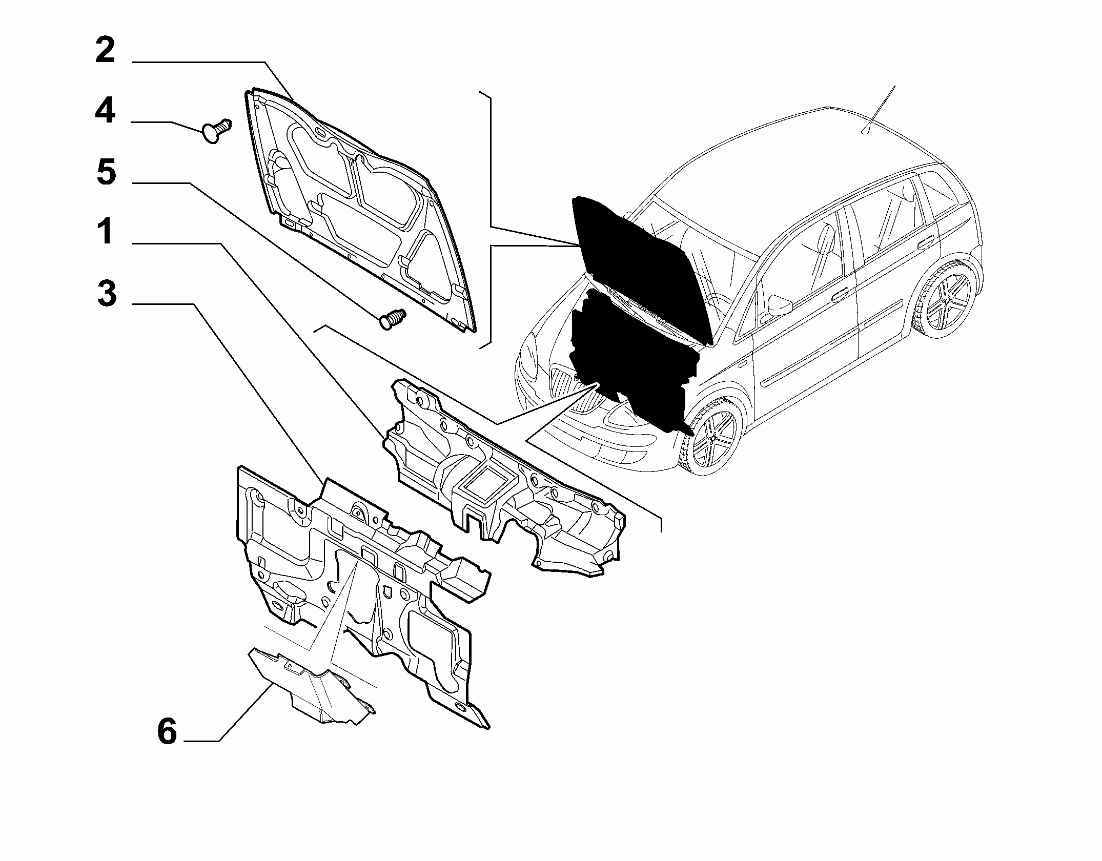 70522-010 BONNET AND ENGINE PADDING AND INSULATION