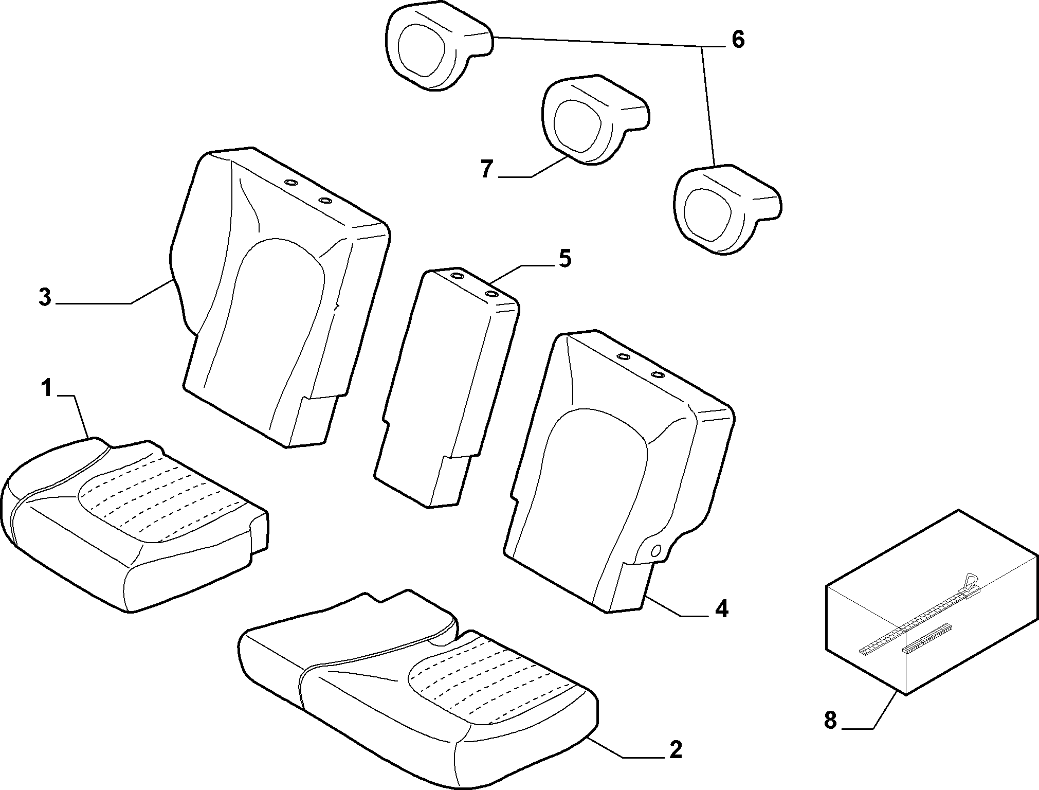 70615/11 REAR SEAT LINING