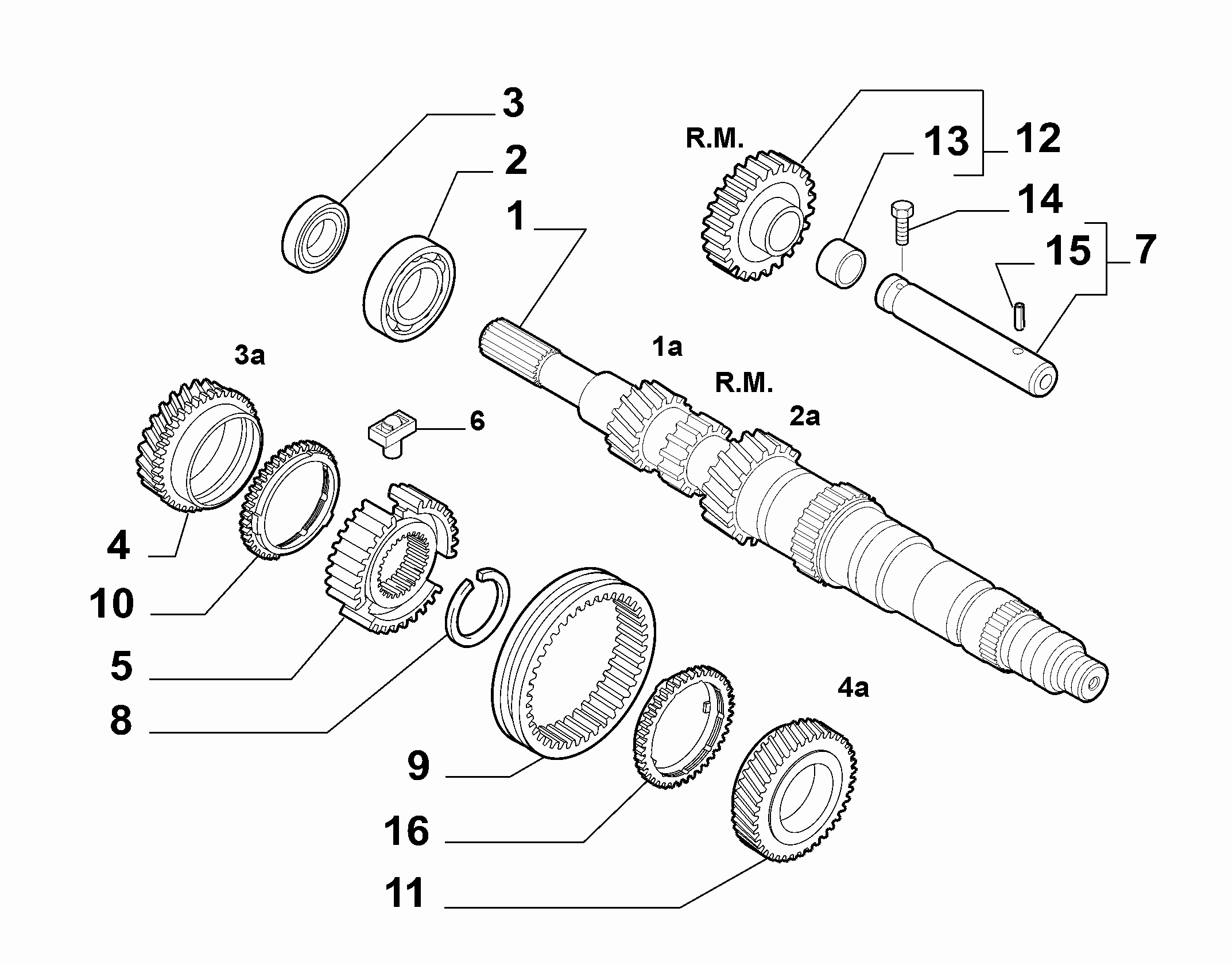 21215-010 PRIMARY SHAFT AND GEAR LEAD