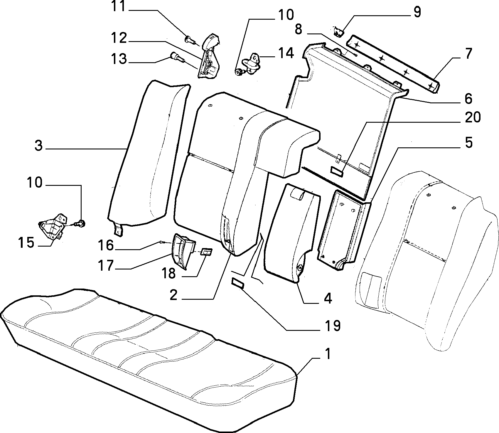 70613/01 REAR SEAT