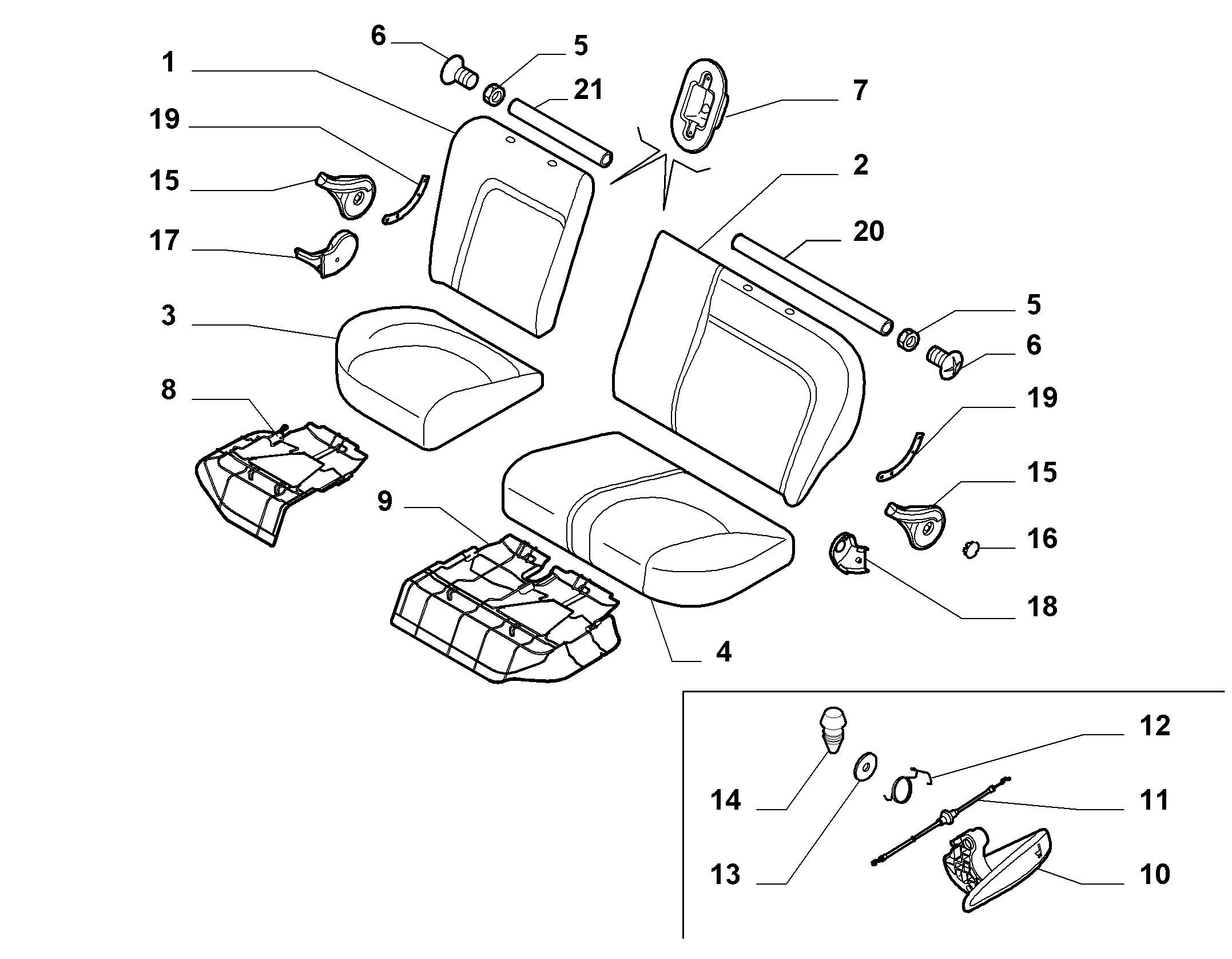 70613/00 REAR SEAT 