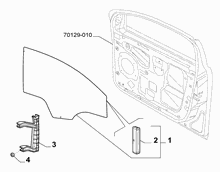70129-030 FRONT WINDOW AND CHANNEL