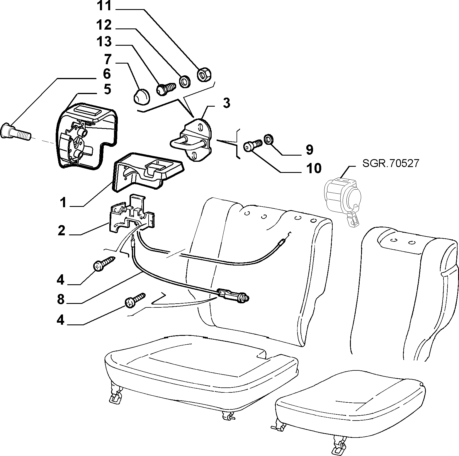 70613/00 REAR SEAT 
