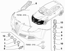 70726-020 FRONT BUMPER CLAMPS