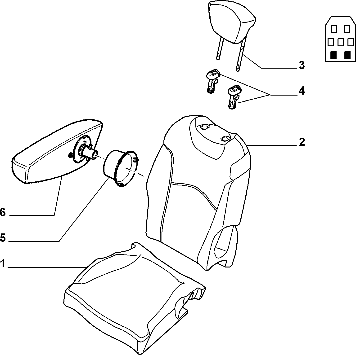 70615/00 REAR SEAT LINING