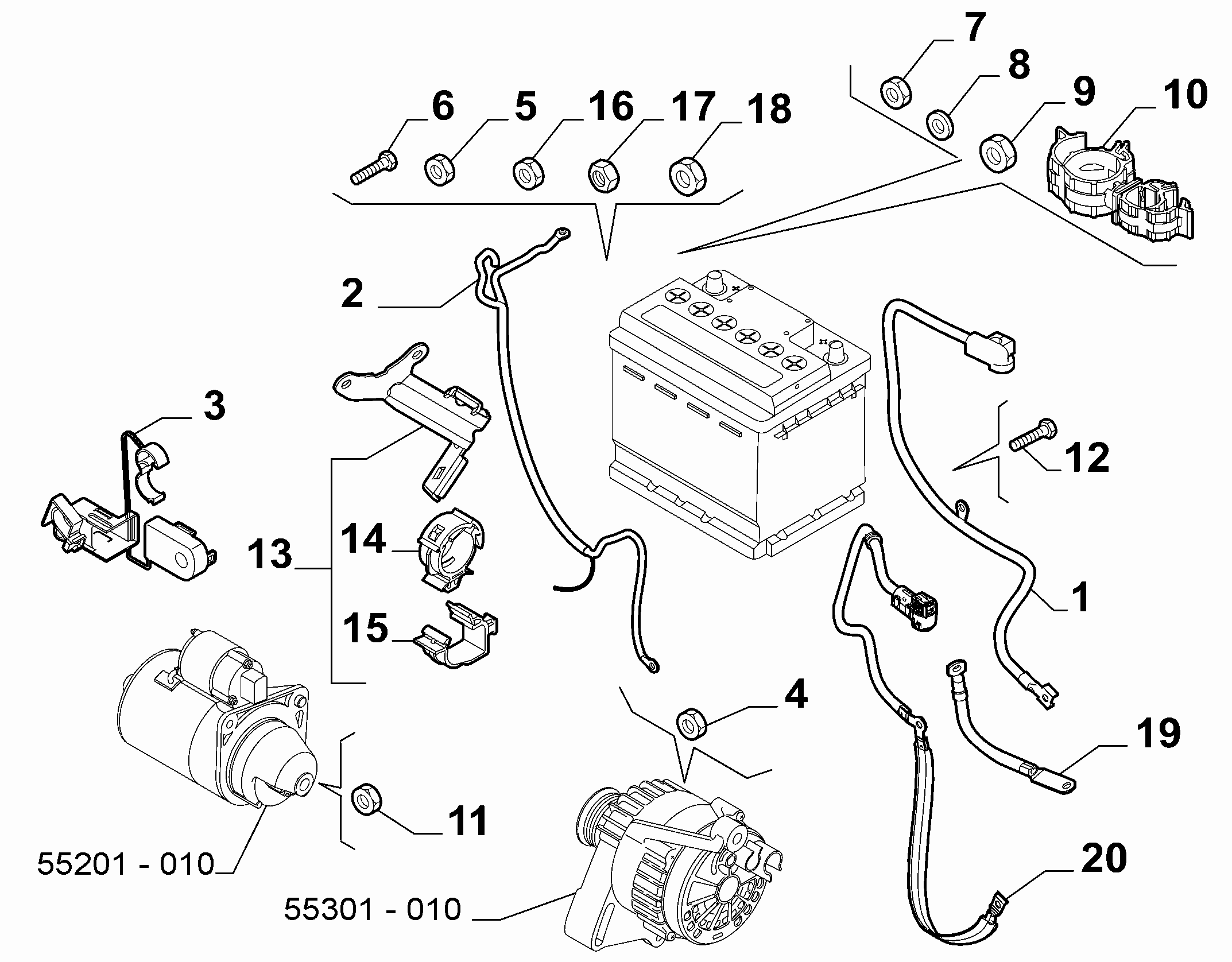 55300-040 BATTERY HARNESS