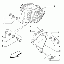 55301-010 ALTERNATOR AND MOUNTING